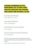 AWHONN INTERMEDIATE FETAL &NewLine;MONITORING TEST CLOSING SCRIPT &NewLine;UPDATED QUESTIONS AND ANSWERS &NewLine;VIEW AHEAD PREP MATERIAL SOLVED 