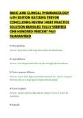 BASIC AND CLINICAL PHARMACOLOGY &NewLine;14TH EDITION KATZUNG TREVOR &NewLine;CONCLUDING REVIEW SHEET PRACTICE &NewLine;SOLUTION BUNDLED FULLY VERIFIED &NewLine;ONE HUNDRED PERCENT PASS &NewLine;GUARANTEED 