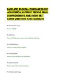 BASIC AND CLINICAL PHARMACOLOGY &NewLine;14TH EDITION KATZUNG TREVOR FINAL &NewLine;COMPREHENSIVE ASSESSMENT TEST &NewLine;PAPER QUESTIONS AND SOLUTIONS