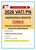 2026 VATI PN Comprehensive Predictor Form B Exam &vert; 2026 NGN-Style Questions & Case Scenarios &vert; VATI Nursing Exam &vert; 100&percnt; Graded A&plus;
