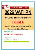 2026 VATI PN Comprehensive Predictor Form A Exam &vert; NGN-Style Questions & Case Scenarios &vert; VATI Nursing Exam &vert; 100&percnt; Graded A&plus;
