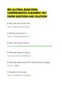 BIO 253 FINAL EXAM FINAL &NewLine;COMPREHENSIVE ASSESSMENT TEST &NewLine;PAPER QUESTIONS AND SOLUTIONS