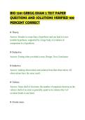 BIO 1201 GREGG EXAM 2 TEST PAPER &NewLine;QUESTIONS AND SOLUTIONS VERIFIED 100 &NewLine;PERCENT CORRECT 