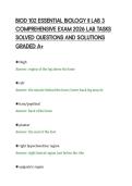 BIOD 102 ESSENTIAL BIOLOGY II LAB 3 &NewLine;COMPREHENSIVE EXAM 2026 LAB TASKS &NewLine;SOLVED QUESTIONS AND SOLUTIONS &NewLine;GRADED A&plus; 