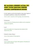 BSC 108 EXAM 3 KENNEDY ACTUAL TEST &NewLine;SCRIPT TESTED QUESTIONS VERIFIED &NewLine;ANSWERS COMPREHENSIVE REVIEW