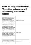 WGU C268 Study Guide for EXCEL PA questions and answers with 100- accuracy 2026 