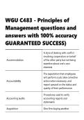 WGU C483 - Principles of Management questions and answers with 100- accuracy