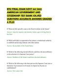 BYU FINAL EXAM GOVT 041 S003 &NewLine;AMERICAN GOVERNMENT AND &NewLine;CITIZENSHIP TEST BANK SOLVED &NewLine;QUESTIONS ACCURATE ANSWERS GRADED &NewLine;A PLUS