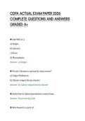 CDFA ACTUAL EXAM PAPER 2026 &NewLine;COMPLETE QUESTIONS AND ANSWERS &NewLine;GRADED A&plus;