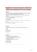Multifamily Housing Specialist Certification &lpar;MHS&rpar; Exam Questions & Correct Answers