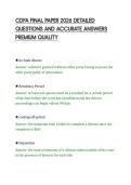 CDFA FINAL PAPER 2026 DETAILED &NewLine;QUESTIONS AND ACCURATE ANSWERS &NewLine;PREMIUM QUALITY