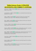 Media Literacy Exam 1 UPDATED &NewLine;QUESTIONS AND CORRECT ANSWERS