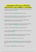 Anthropology 205 Exam 3 UPDATED &NewLine;QUESTIONS AND CORRECT ANSWERS