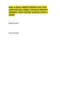 NBME 30 Exam NEWEST VERSION 2025&sol;2026 QUESTION AND CORRECT DETAILED VERIFIED ANSWERS FROM VERIFIED SOURCES RATED A GRADE