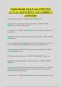 Global Health Final Exam UPDATED &NewLine;ACTUAL QUESTIONS AND CORRECT &NewLine;ANSWERS
