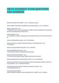 HM E5 ADVANENT EXAM QUESTIONS AND ANSWERS