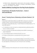 Health & Wellness Coaching Exam Test Prep Practice Questions&NewLine;Comprehensive 150-Question Practice Exam &mdash; Version 3&NewLine;&lpar;Advanced&sol;Difficult&rpar;