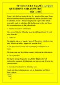 NFHS SOCCER EXAM &NewLine;QUESTIONS AND ANSWERS &NewLine;2026 - 2027 