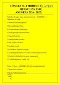 CIPS LEVEL 4 MODULE 8 &NewLine;QUESTIONS AND &NewLine;ANSWERS 2026 - 2027