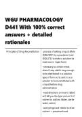 WGU PHARMACOLOGY D441 With 100- correct answers &plus; detailed rationales 2026