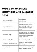 WGU D441 OA DRUGS QUESTIONS AND ANSWERS 2026