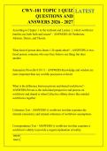 CWV-101 TOPIC 1 QUIZ &NewLine;QUESTIONS AND &NewLine;ANSWERS 2026 - 2027