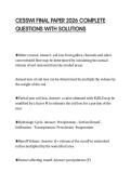 CESSWI FINAL PAPER 2026 COMPLETE &NewLine;QUESTIONS WITH SOLUTIONS