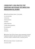 CESSWI PART 3 2026 PRACTICE TEST &NewLine;QUESTIONS AND DETAILED SITE INSPECTION &NewLine;BREAKDOWN FULL REVIEW