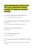 CFESA REFRIGERATION CERTIFICATION &NewLine;TEST ACTUAL QUESTIONS ACCURATE &NewLine;ANSWERS TEST BANK FULL SOLUTION &NewLine;PACKAGE