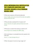 CFESA REFRIGERATION CERTIFICATION &NewLine;TEST COMPLETE QUESTIONS AND &NewLine;ANSWERS GRADED A PLUS PREMIUM &NewLine;REVIEW SHEET 
