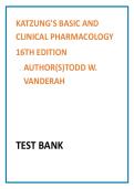 Katzung's Basic and Clinical Pharmacology 16th Edition Test Bank &vert; Chapter-by-Chapter Exam Prep&NewLine;