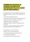 CHAMBERLAIN COLLEGE NR 548 &NewLine;INTERVIEW DOCUMENTATION &NewLine;COMPREHENSIVE PRACTICE SOLUTION &NewLine;2026 TEST BANK GRADED A&plus;