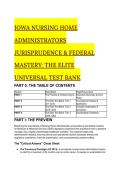 2026&sol;2027 S-Tier Iowa Nursing Home Administrator &lpar;NHA&rpar; Jurisprudence & Federal CMS Mastery Test Bank &lpar;33&plus;  Q&A&rpar;
