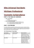 2026&sol;2027 Michigan Professional Counselor Jurisprudence Exam&colon; 33&plus; "S-Tier" Elite Test Bank Questions & Answers