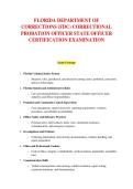 FLORIDA DEPARTMENT OF &NewLine;CORRECTIONS &lpar;FDC&rpar; CORRECTIONAL &NewLine;PROBATION OFFICER STATE OFFICER &NewLine;CERTIFICATION EXAMINATION 