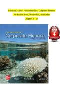 SOLUTIONS MANUAL FOR Fundamentals of Corporate Finance&comma; 13th Edition by Ross&comma; Westerfield & Jordan &vert; Chapters 1&ndash;27 &vert; Complete Solutions &vert; Exam Prep &vert; Updated 2026