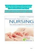 Davis Advantage for Maternal-Newborn Nursing&comma; 3rd Edition by Roberta Durham & Linda Chapman&colon; Complete Test Bank &vert; Verified Questions & Answers &vert; Comprehensive Exam Preparation Guide