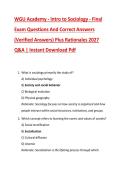 WGU Academy - Intro to Sociology - Final &NewLine;Exam Questions And Correct Answers &NewLine;&lpar;Verified Answers&rpar; Plus Rationales 2027 &NewLine;Q&A &vert; Instant Download Pdf 