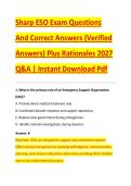 Sharp ESO Exam Questions &NewLine;And Correct Answers &lpar;Verified &NewLine;Answers&rpar; Plus Rationales 2027 &NewLine;Q&A &vert; Instant Download Pdf
