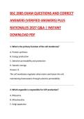 BSC 2085 EXAM QUESTIONS AND CORRECT &NewLine;ANSWERS &lpar;VERIFIED ANSWERS&rpar; PLUS &NewLine;RATIONALES 2027 Q&A &vert; INSTANT &NewLine;DOWNLOAD PDF