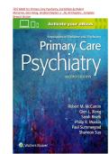 TEST BANK For Primary Care Psychiatry&comma; 2nd Edition by Robert&NewLine;McCarron&comma; Glen Xiong &vert; ISBN-13 978-1496349217  &vert; Verified Chapters 1 - 26&comma; All Chapters &comma; Complete Newest Version