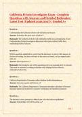 California Private Investigator Exam - Complete Questions with Answers and Detailed Rationales &vert; Latest Test &lpar;Updated 2026&sol;2027&rpar; &vert; Graded A&plus;