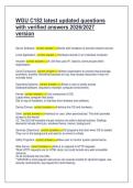 WGU C182 latest updated questions &NewLine;with verified answers 2026&sol;2027 &NewLine;version 