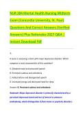 NUR 384 Mental Health Nursing Midterm &NewLine;Exam &lpar;Concordia University&comma; St&period; Paul&rpar; &NewLine;Questions And Correct Answers &lpar;Verified &NewLine;Answers&rpar; Plus Rationales 2027 Q&A &vert; &NewLine;Instant Download Pdf