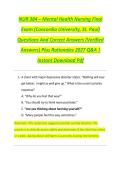 Bundle for NUR 384 &ndash; Mental Health Nursing Final and midterm Exam &lpar;Concordia University&comma; St&period; Paul&rpar;  Questions And Correct Answers &lpar;Verified  Answers&rpar; Plus Rationales 2027 Q&A &vert;  Instant Download Pdf