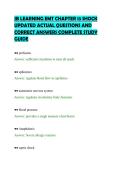 JB LEARNING EMT CHAPTER 13 SHOCK&NewLine;UPDATED ACTUAL QUESTIONS AND&NewLine;CORRECT ANSWERS COMPLETE STUDY&NewLine;GUIDE