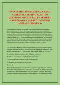 EVOLVE HESI FUNDAMENTALS EXAM CURRENTLY TESTING EXAM  200 QUESTIONS WITH DETAILED VERIFIED ANSWERS &lpar;100&percnt; CORRECT ANSWERS &sol;ALREADY GRADED A&plus;