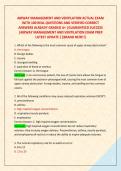 AIRWAY MANAGEMENT AND VENTILATION ACTUAL EXAM &NewLine;WITH 100 REAL QUESTIONS AND VERIFIED CORRECT &NewLine;ANSWERS ALREADY GRADED A&plus; &vert;GUARANTEED SUCCESS &NewLine;&vert;AIRWAY MANAGEMENT AND VENTILATION EXAM PREP &NewLine;LATEST UPDATE &vert; &lbrack;BRAND NEW&excl;&excl;&rsqb;