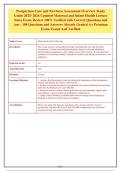 Postpartum Care and Newborn Assessment Overview Study&NewLine;Guide 2025&sol; 2026 Updated Maternal and Infant Health Lecture&NewLine;Notes Exam Review 100&percnt; Verified with Correct Questions and&NewLine;Ans - 100 Questions and Answers Already Graded A&plus; Premium&NewLine;Exam Tested And Veri
