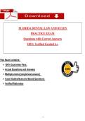 FLORIDA DENTAL LAW AND RULES &NewLine;PRACTICE EXAM&NewLine;Questions with Correct Answers&NewLine;100&percnt; Verified Graded A&plus;
